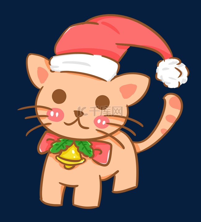 猫咪圣诞帽子铃铛蝴蝶结