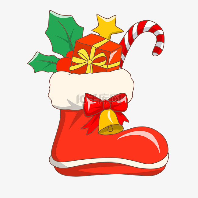 红色的圣诞礼物袜