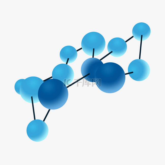 蓝色化学分子结构图