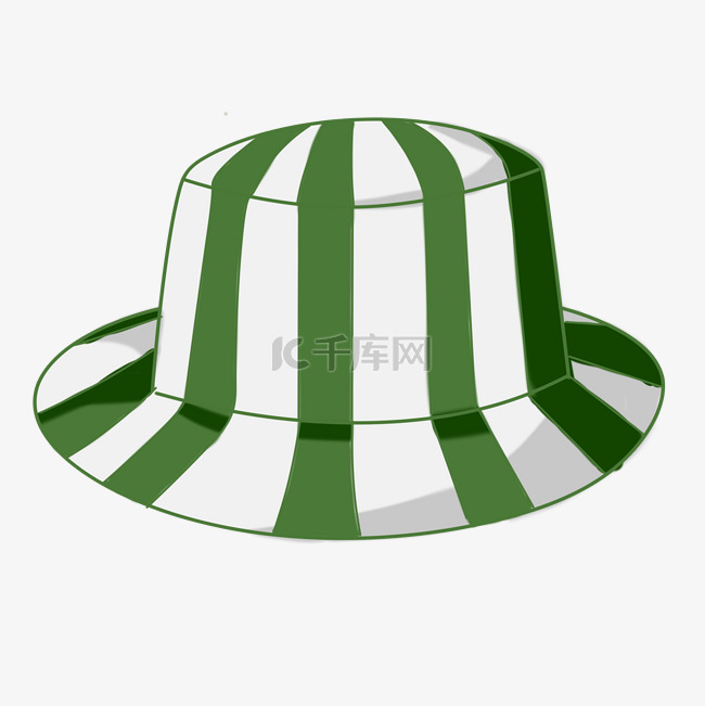 绿色时尚礼帽插画