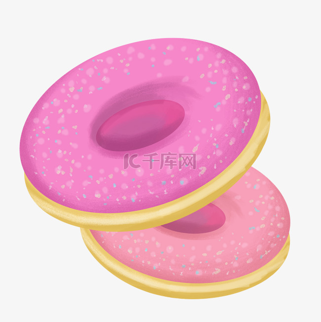 美味粉色甜甜圈甜品面包圈食品