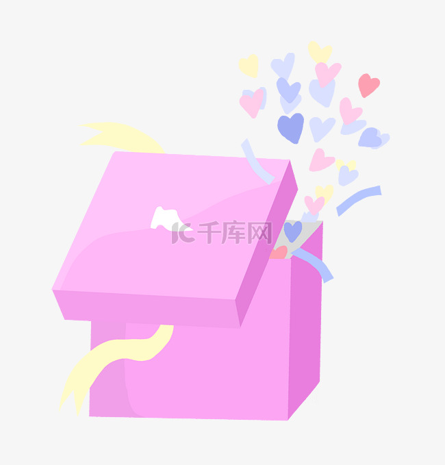 紫色的惊喜礼盒手绘插画