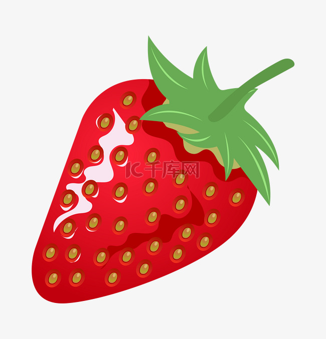 新鲜的草莓手绘插画