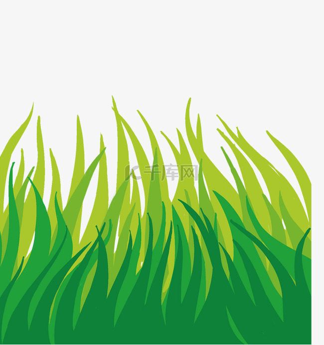 绿色手绘通用草丛装饰