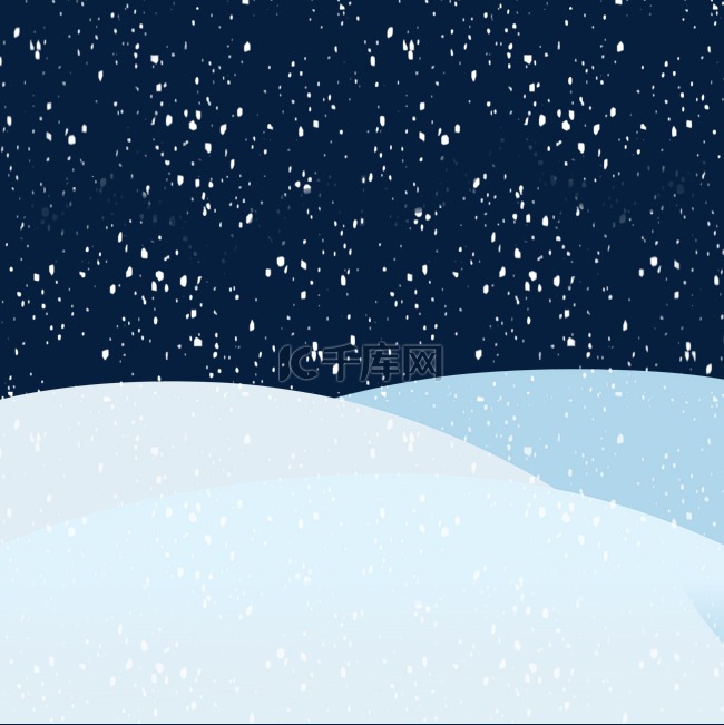 卡通下雪暴风雪元素
