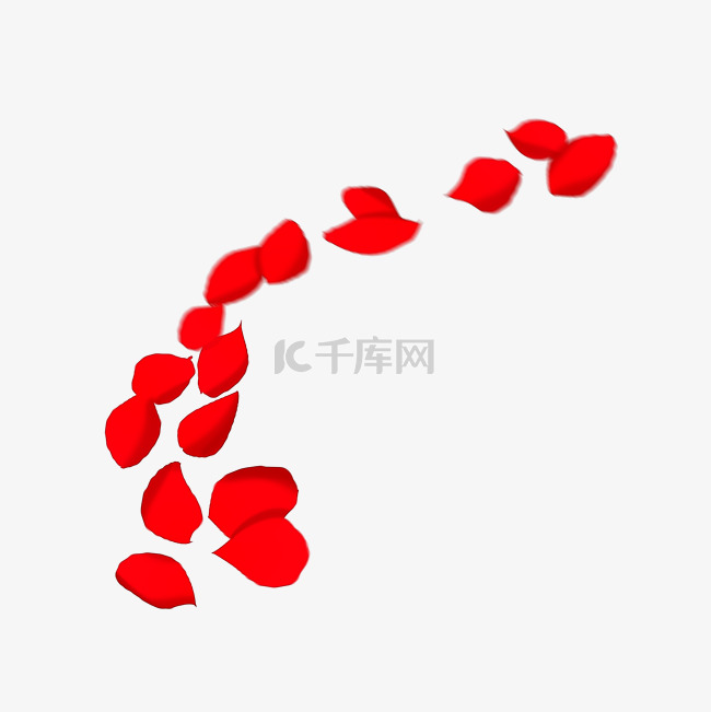 漂浮的红色玫瑰花瓣插图