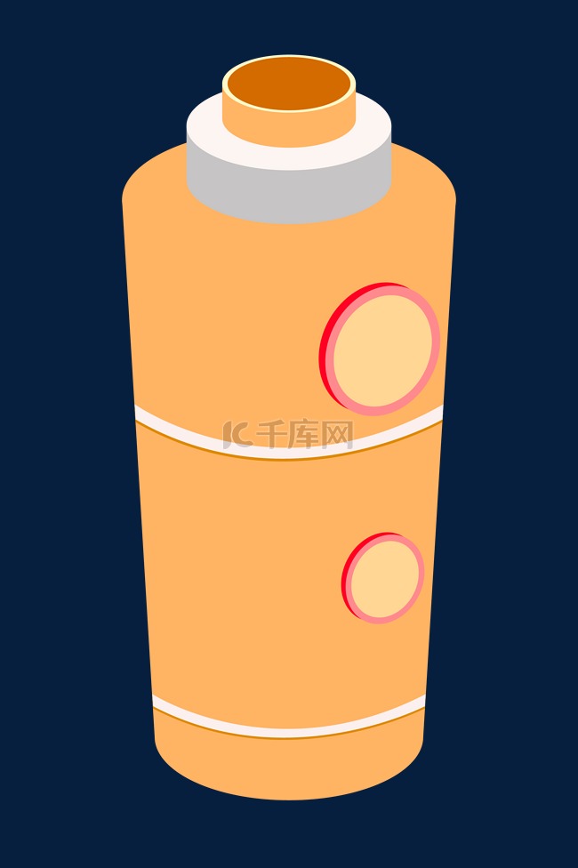 2.5D橙色容器罐子