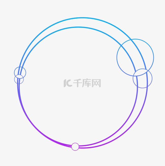 蓝紫渐变色科技感外发光几何圆形