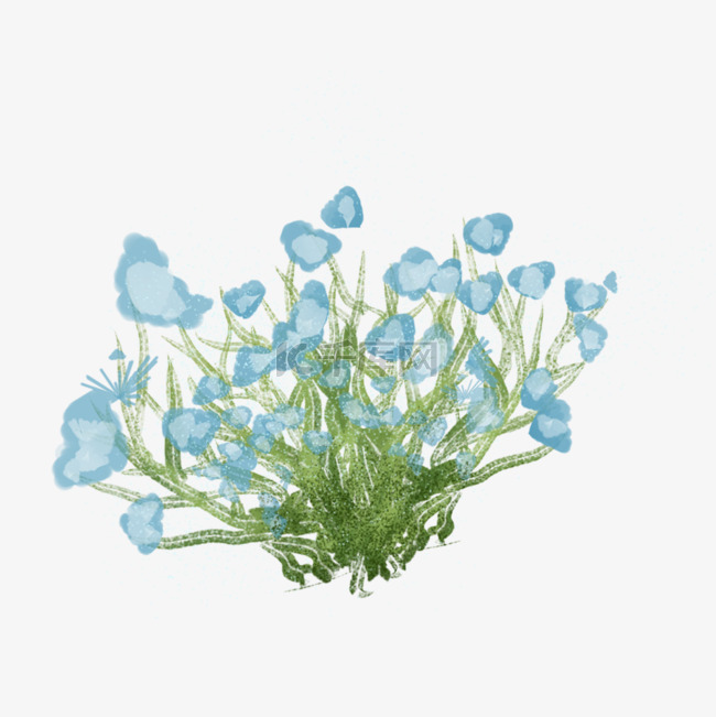 一束蓝色的花设计图