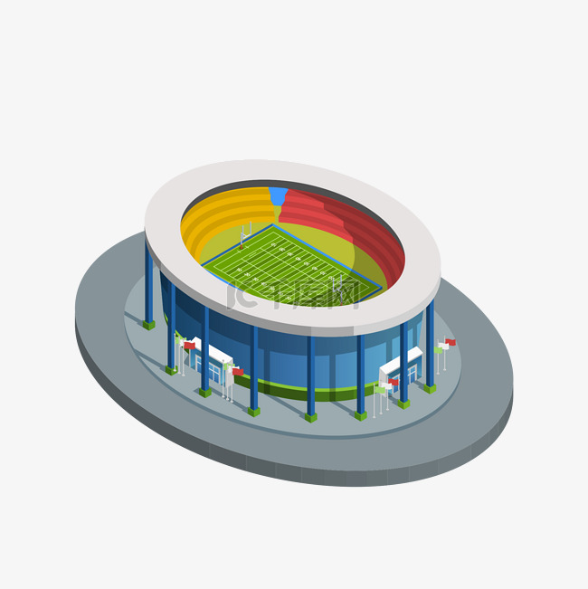 2.5D立体体育馆轴测图