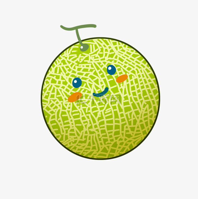 水果装饰图案可爱哈密瓜