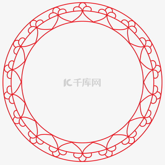 新春佳节喜庆红色复古中国风边框AIpng免扣