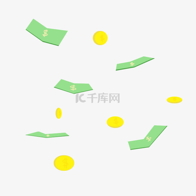 漂浮的金融理财纸币