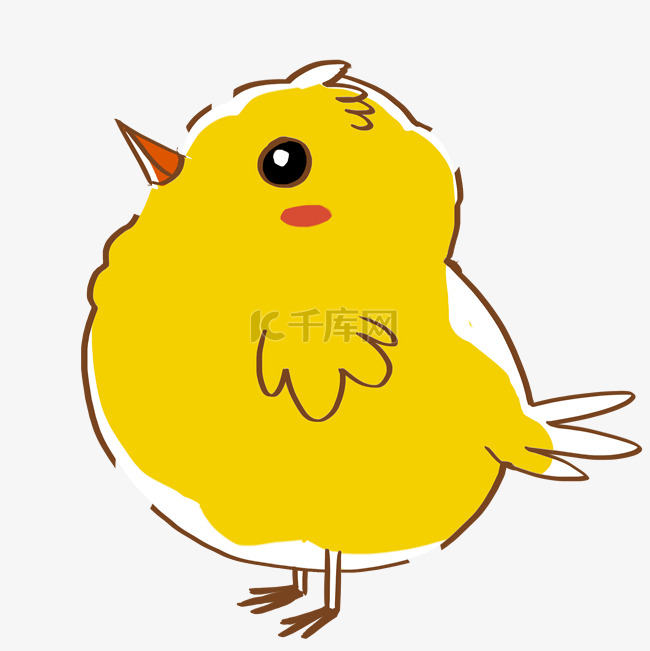黄色卡通可爱小鸡