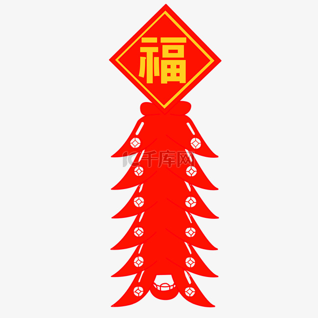 新年福字挂饰插画