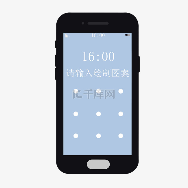 密码蓝屏手机模型