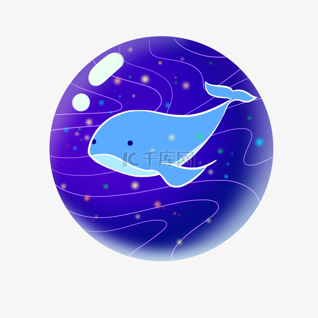 可爱水生物鲸鱼插画