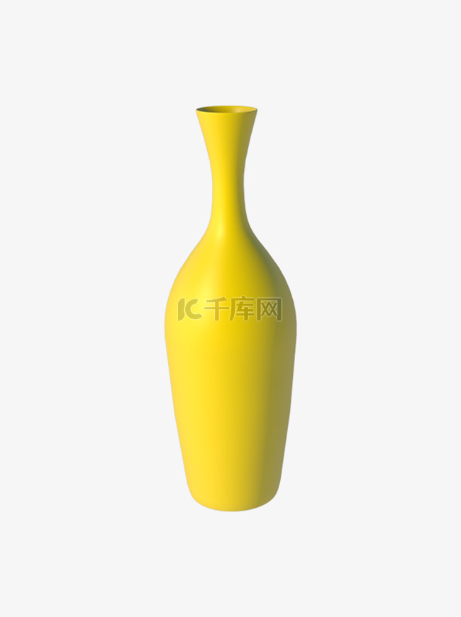 C4D立体黄色陶罐可商用元素