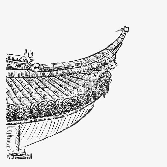 中国古典建筑白庙屋檐PNG