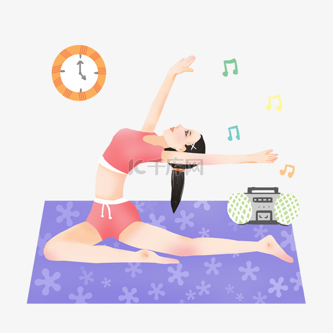 健身运动瑜伽插画