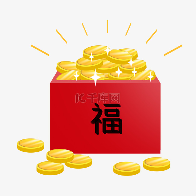 一箱子发光的金币