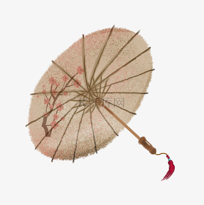 古代用品油纸伞插画