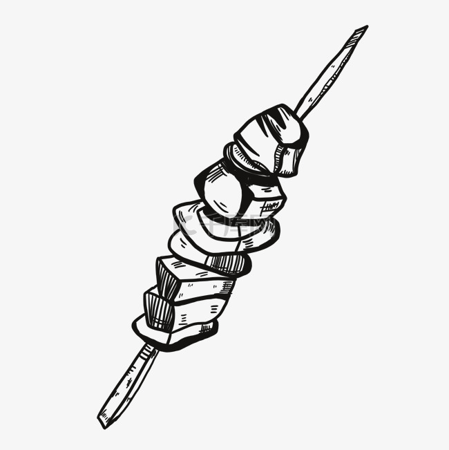 新疆羊肉串高清矢量图