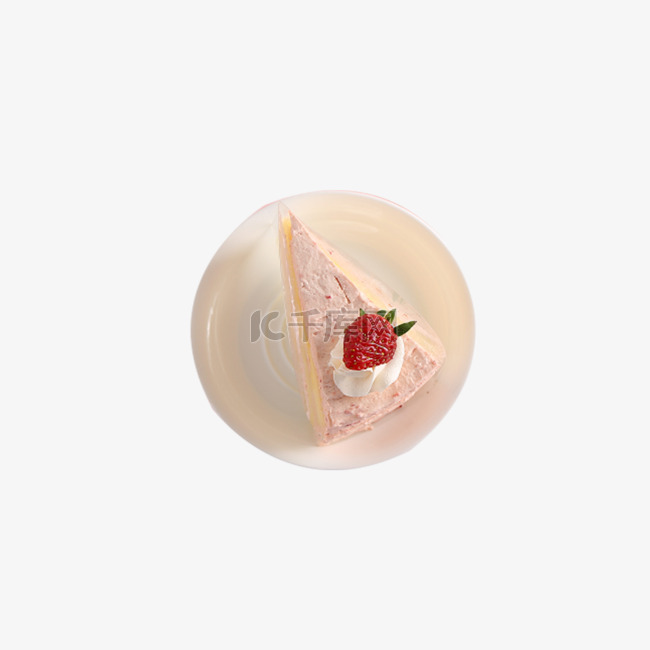 粉色草莓水果蛋糕