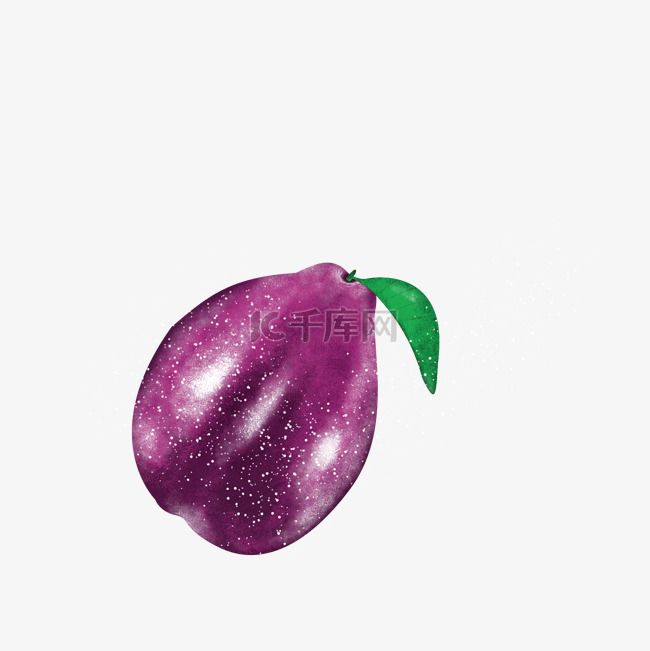 紫色新鲜水果果蔬创意苹果手绘免