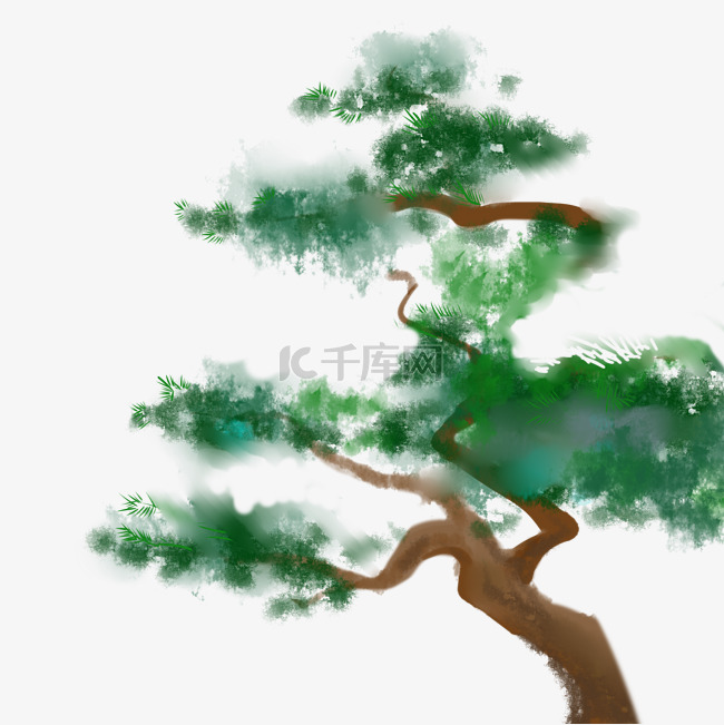 中国风古风水墨松树