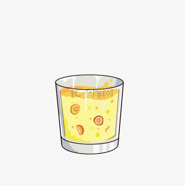 可爱透明橙色黄色鸡尾酒酒杯