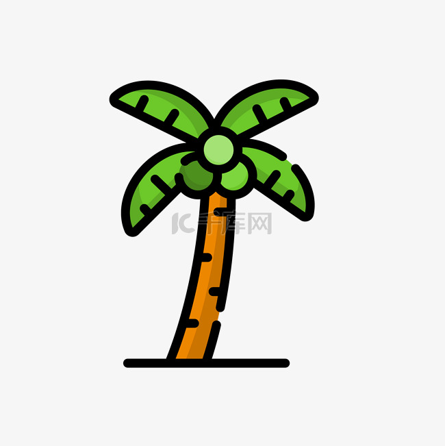 mbe风格椰子树装饰图标