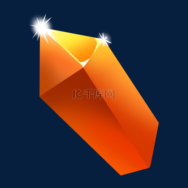 橘色的几何钻石插画