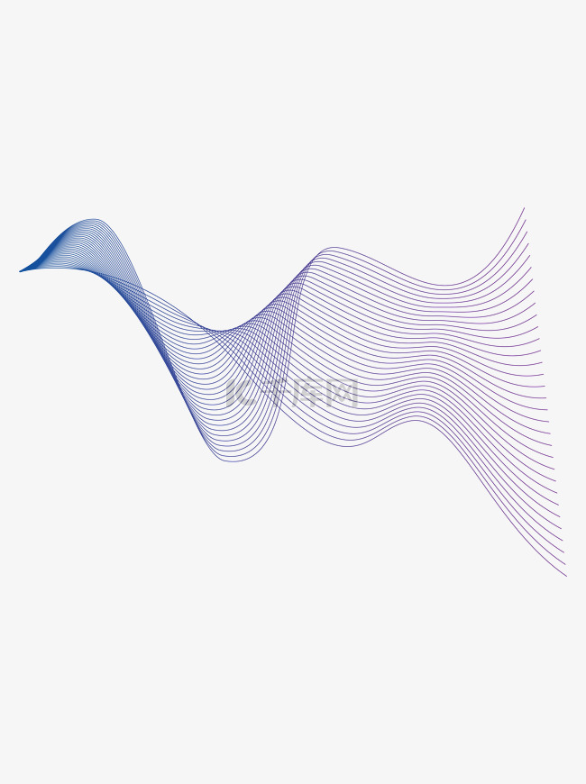 蓝紫色渐变科技科幻线条装饰图案