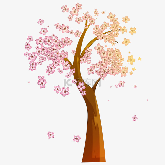 创意花朵树木插画