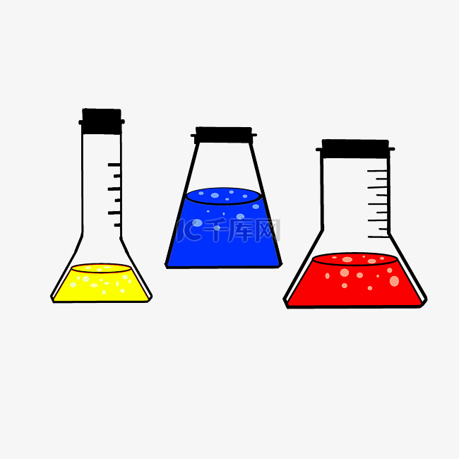 化学锥形瓶装饰插画