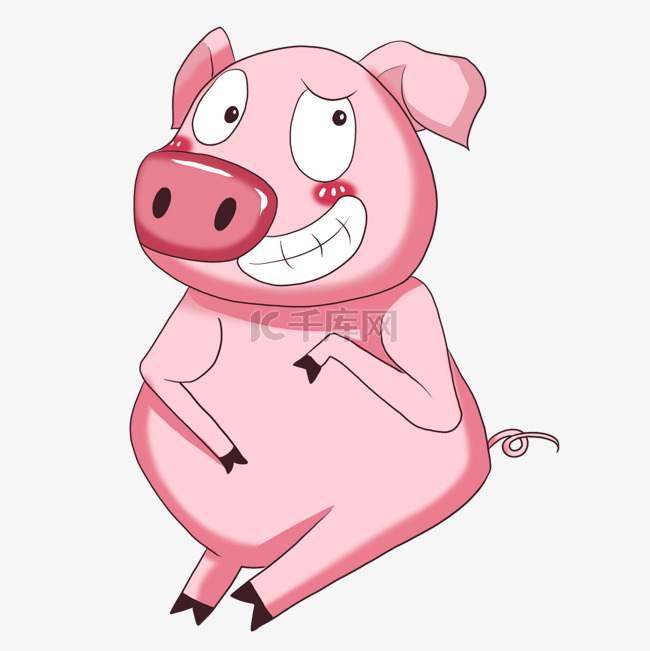 卡通动物可爱动物粉色小猪