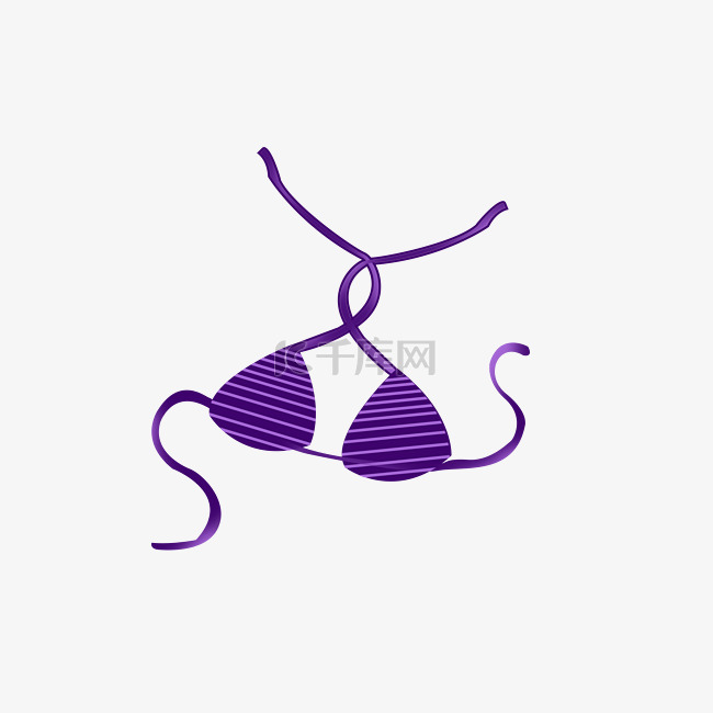 手绘紫色的泳衣插画