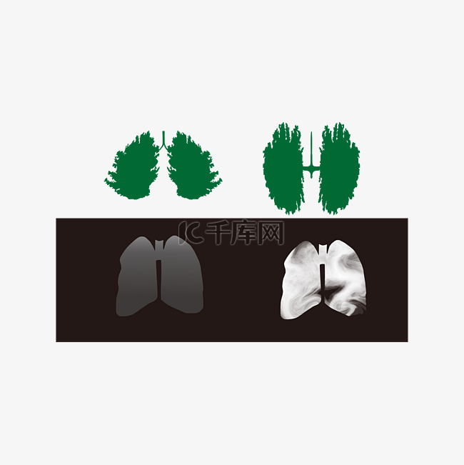 绿色肺部吸烟发灰