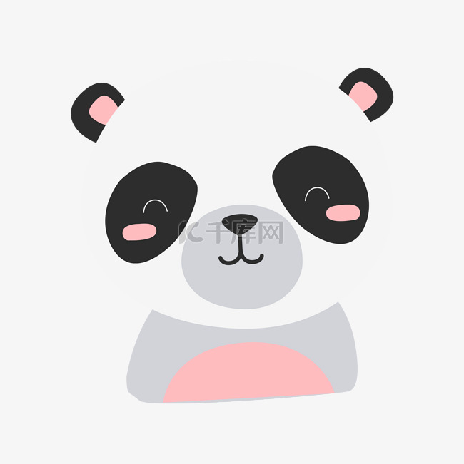 可爱手绘动物熊猫插画