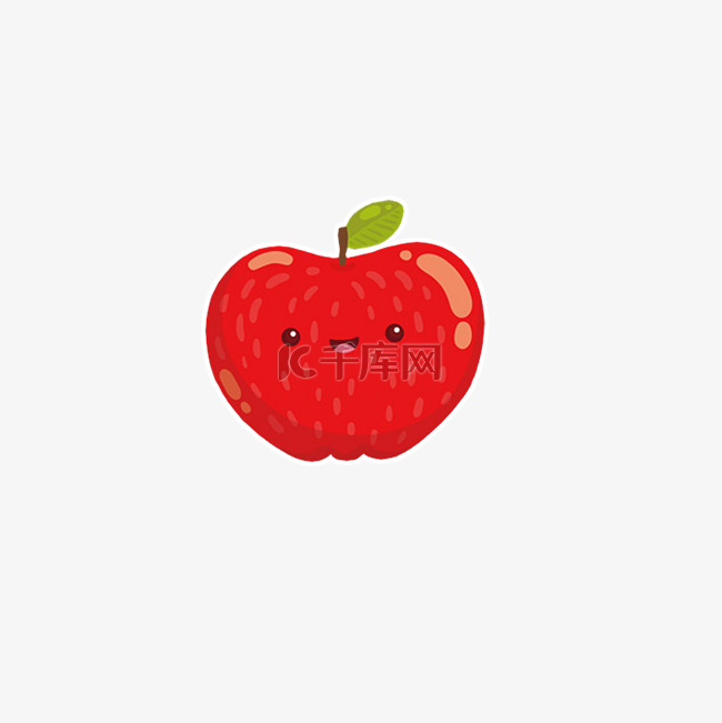 水果类装饰图案笑脸苹果