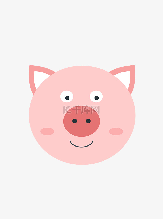 小猪动物元素头像手机图标