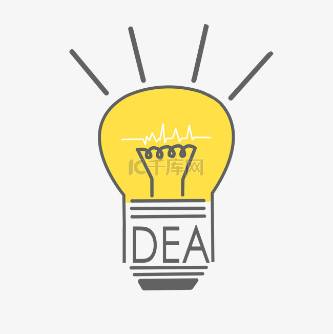 灯泡英文创意IDEA卡通PNG