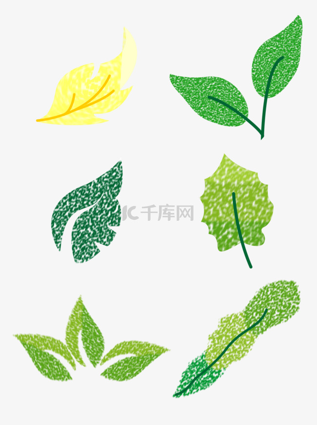 手绘植物叶子可商用元素