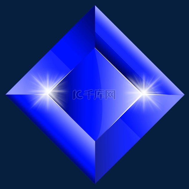 蓝色方形钻石宝石