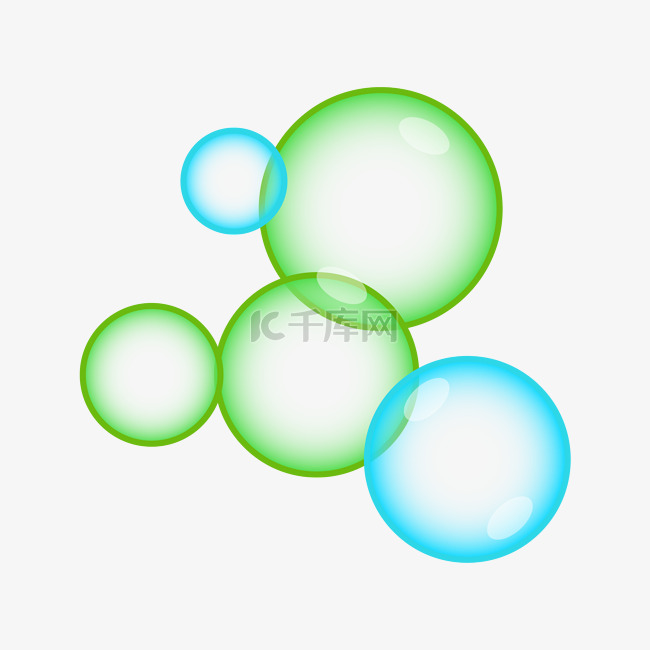 蓝色绿色透明泡泡