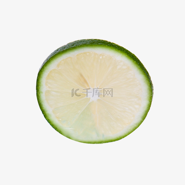 绿色圆弧柠檬水果元素