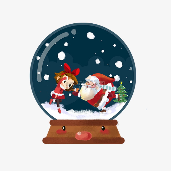 圣诞节水晶球插画