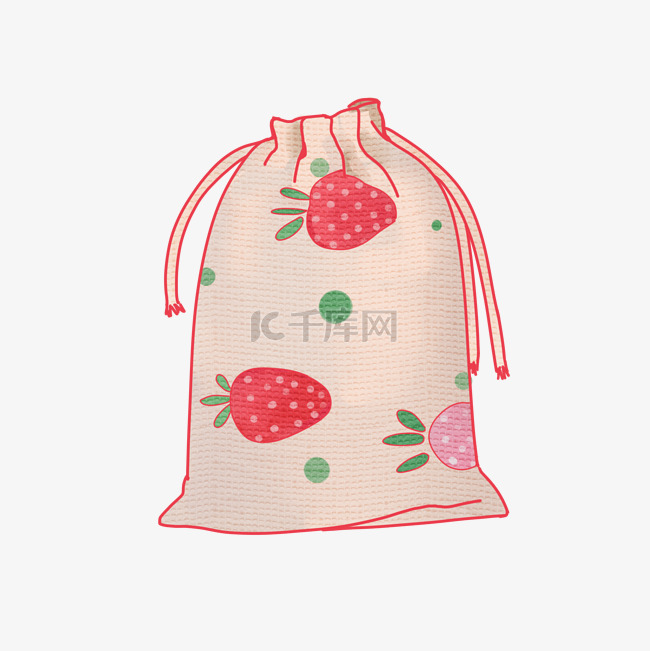 红色草莓收纳袋