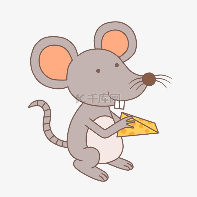 拿着奶酪的老鼠动物设计